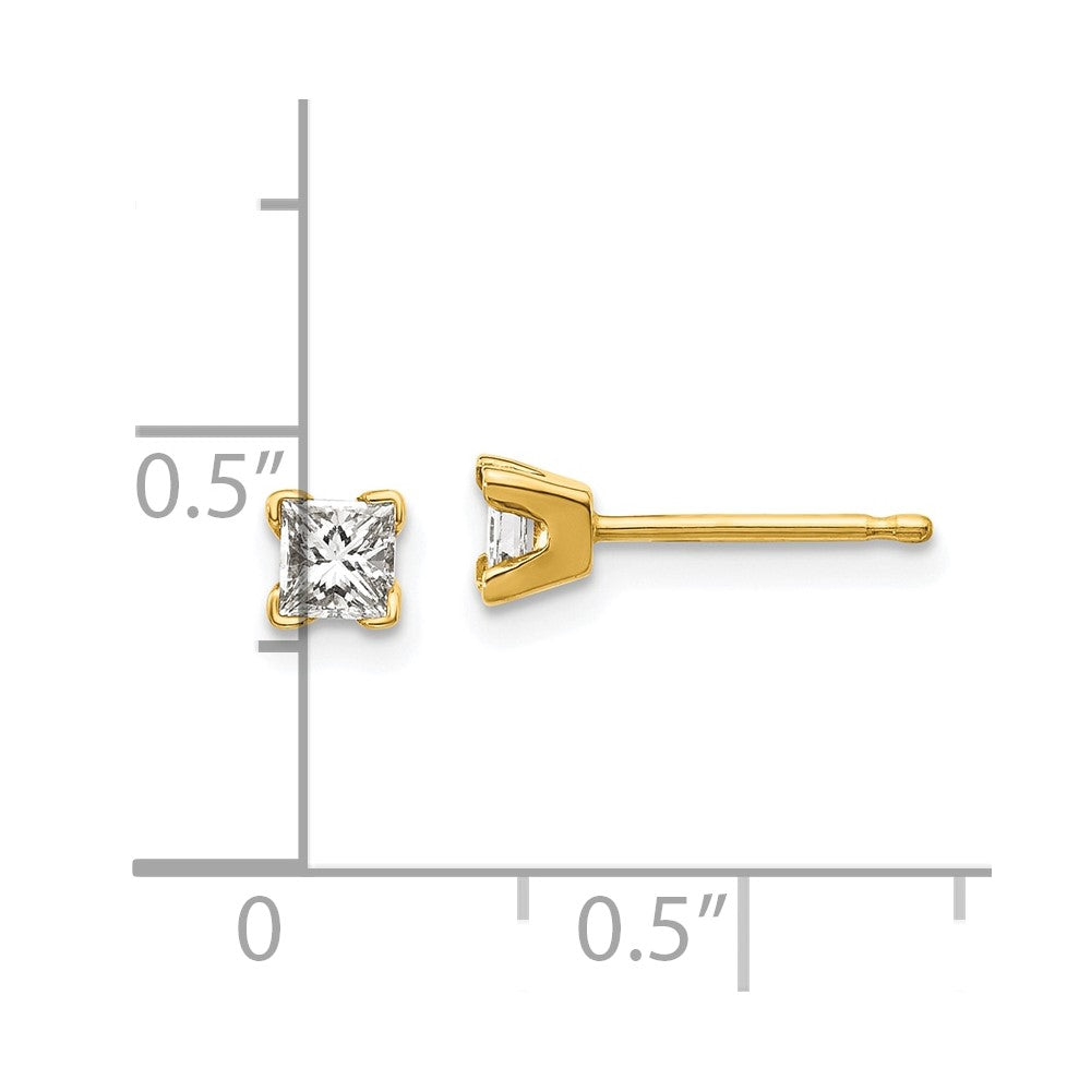 14k VS Quality Complete Princess cut Diamond Earrings