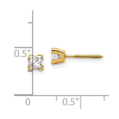 14k VS Quality Complete Princess cut Diamond Earrings
