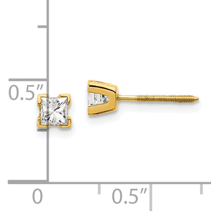 14k VS Quality Complete Princess cut Diamond Earrings