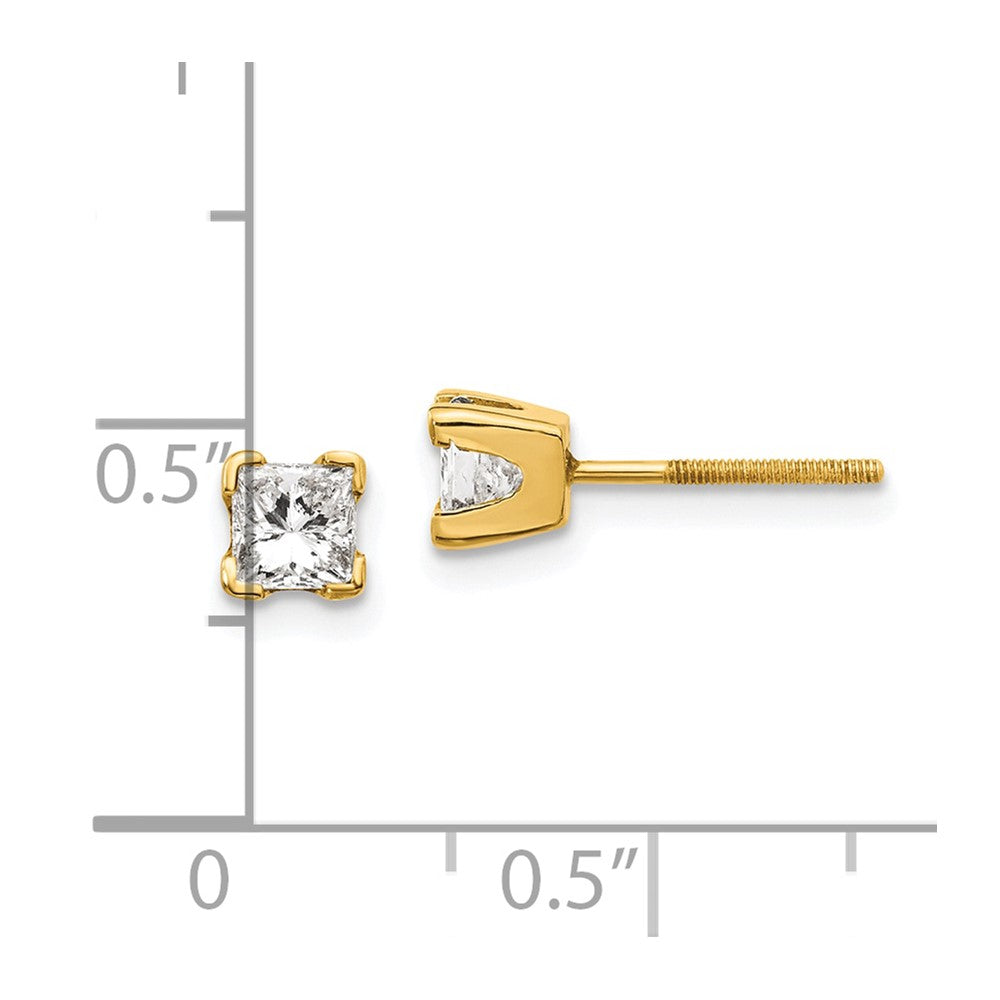 14k VS Quality Complete Princess cut Diamond Earrings