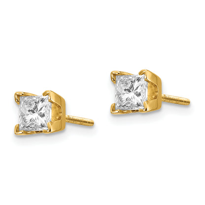 14k VS Quality Complete Princess cut Diamond Earrings