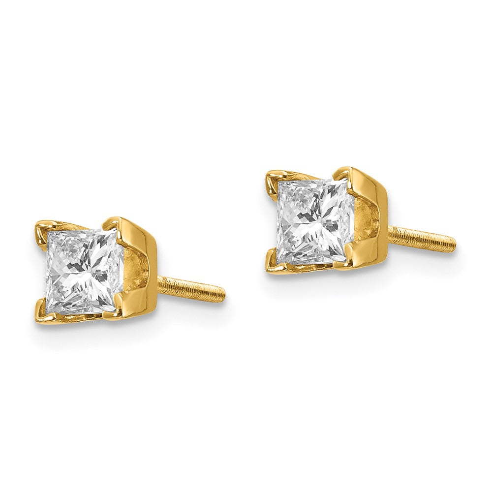 14k VS Quality Complete Princess cut Diamond Earrings
