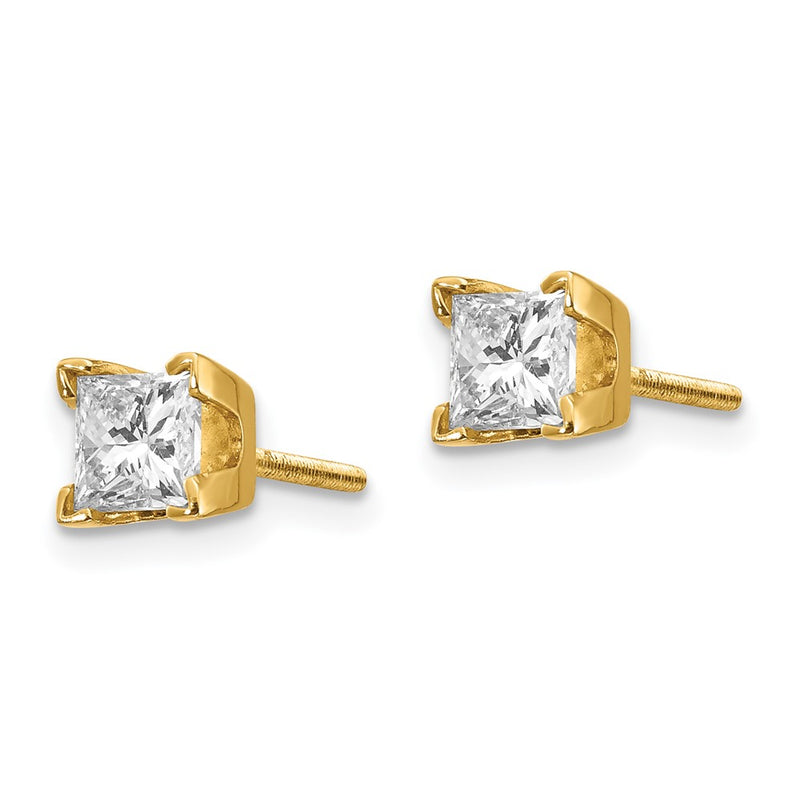 14k VS Quality Complete Princess cut Diamond Earrings