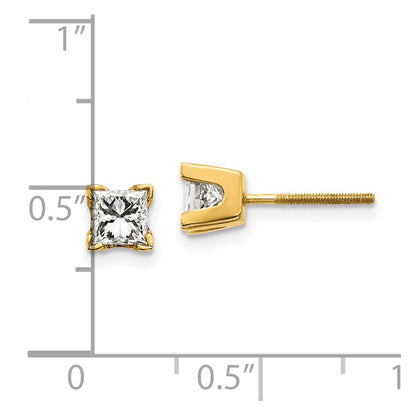 14k AAA Quality Complete Princess cut Diamond Earring