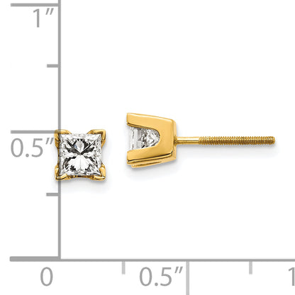 14k VS Quality Complete Princess cut Diamond Earrings