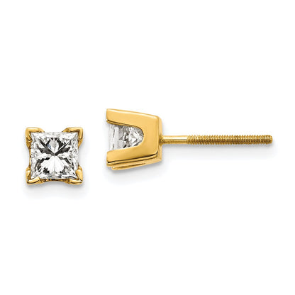14k AAA Quality Complete Princess cut Diamond Earring