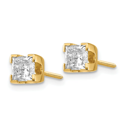14k AAA Quality Complete Princess cut Diamond Earring