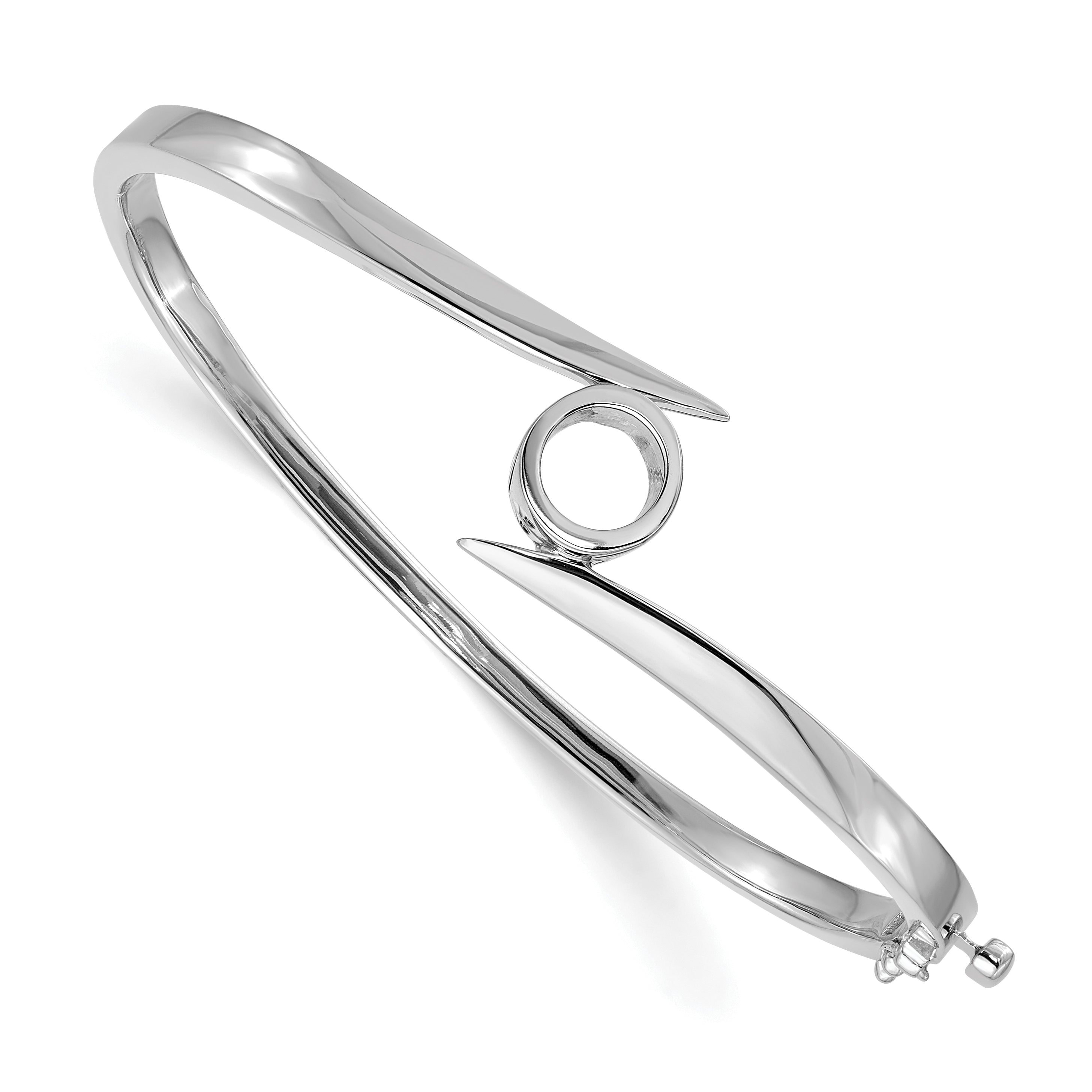 14k White Gold 1 Ct. Lab Grown Diamond VS/SI+ G+ Bangle Bracelet