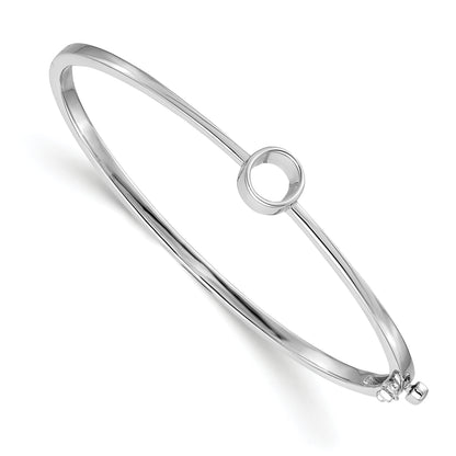 14k White Gold 1 Ct. Lab Grown Diamond VS/SI+ G+ Bezel Bangle Bracelet