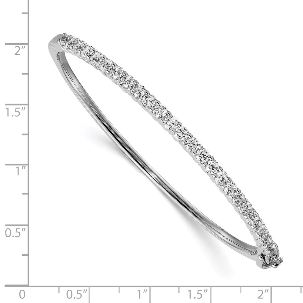 14K White Gold Vs Diamond Hinged Bangle
