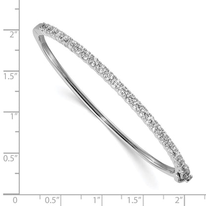 14K White Gold A Diamond Hinged Bangle