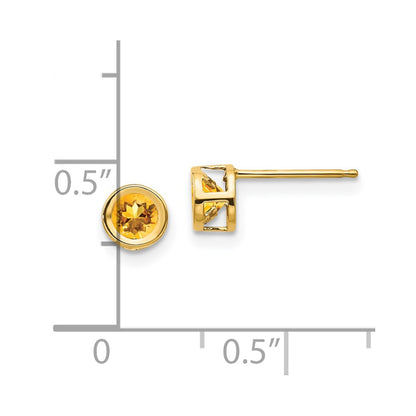 14K Yellow Gold Citrine Earrings November