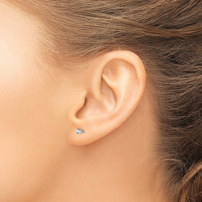 14K White Gold 3mm Topaz Stud Earrings