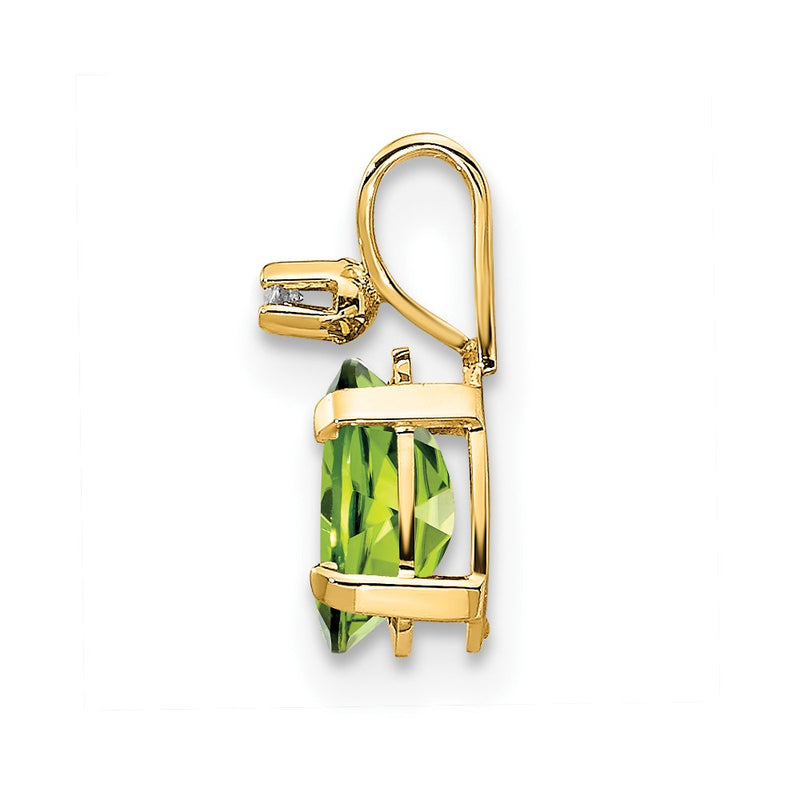 14K Yellow Gold Diamond & Peridot Birthstone Pendant