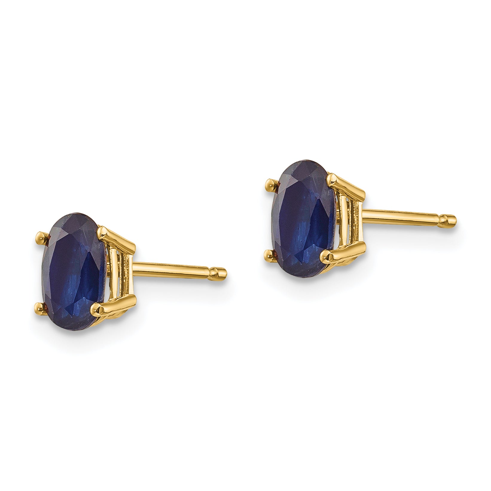 14K Yellow Gold Sapphire Earrings September