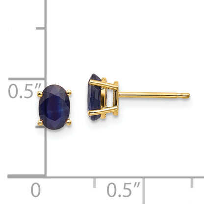 14K Yellow Gold Sapphire Earrings September