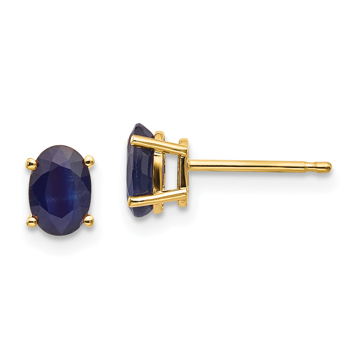 14K Yellow Gold Sapphire Earrings September
