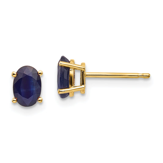 14K Yellow Gold Sapphire Earrings September