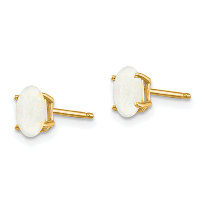 14K Yellow Gold Opal Earrings October