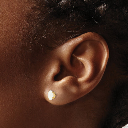 14K Yellow Gold Opal Earrings October