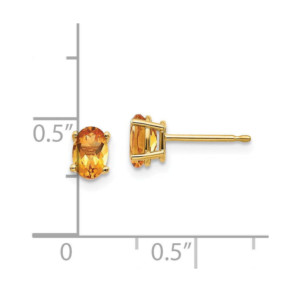 14K Yellow Gold Citrine Earrings November