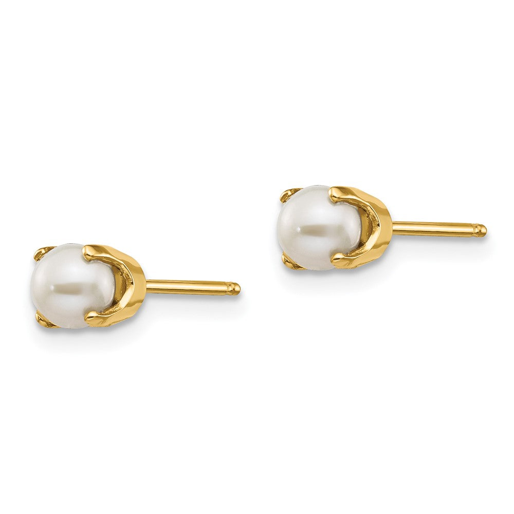 14K Yellow Gold 4mm June/Fw Cultured Pearl Post Earrings
