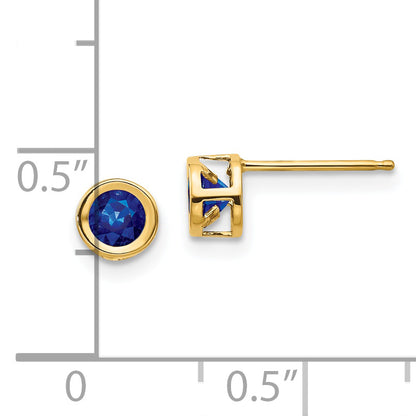 14K Yellow Gold Sapphire Earrings September