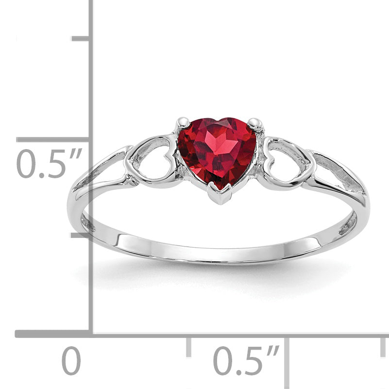 14K White Gold Garnet Birthstone Ring