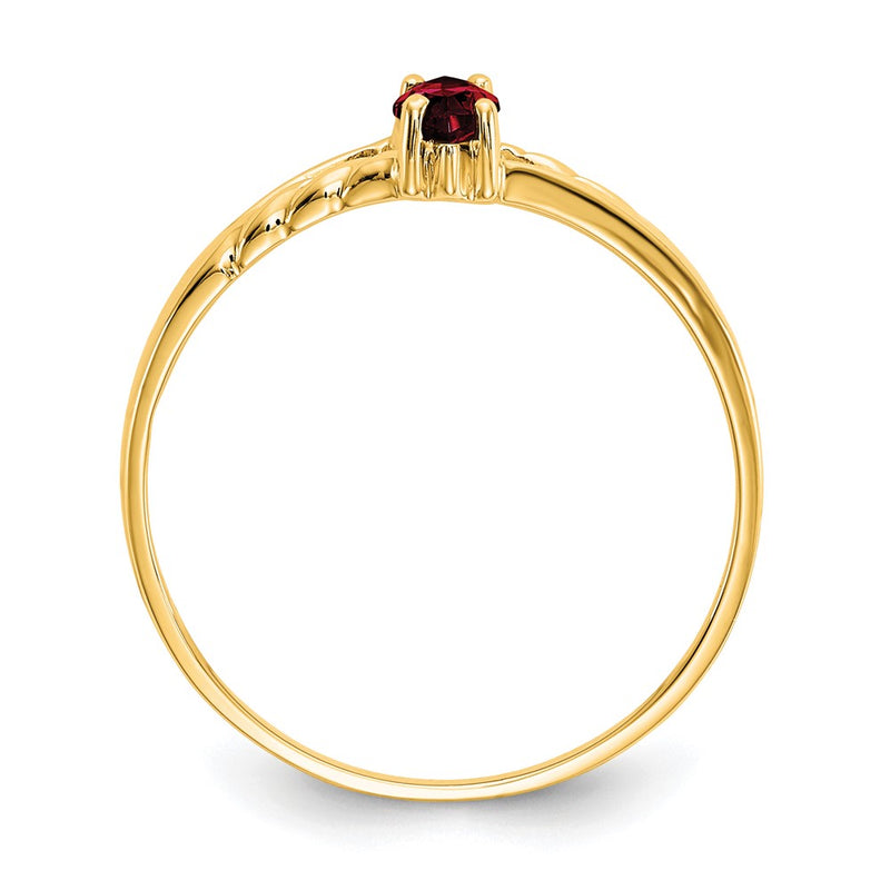 14K Yellow Gold Garnet Birthstone Ring