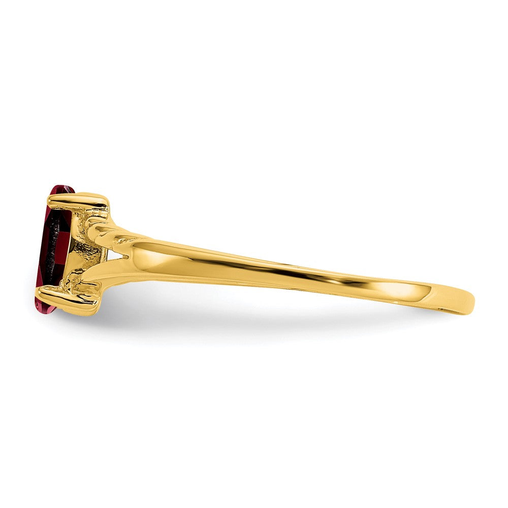 14K Yellow Gold Garnet Birthstone Ring