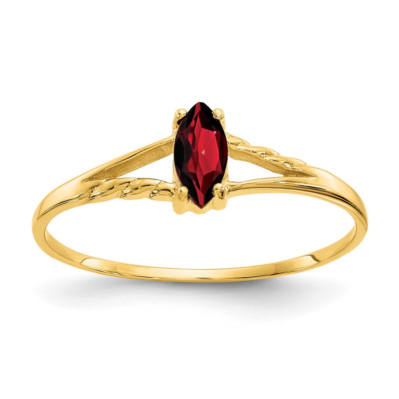 14K Yellow Gold Garnet Birthstone Ring