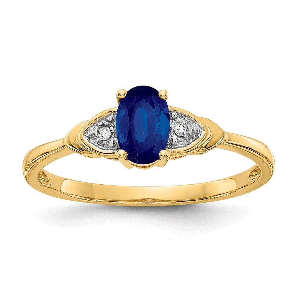 14K Yellow Gold Sapphire And Diamond Ring
