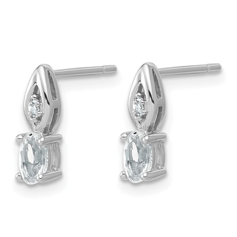 14k White Gold White Topaz Diamond Earring