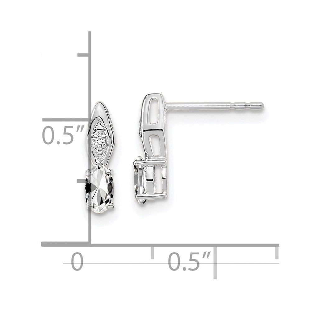 14k White Gold White Topaz Diamond Earring