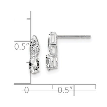 14k White Gold White Topaz Diamond Earring