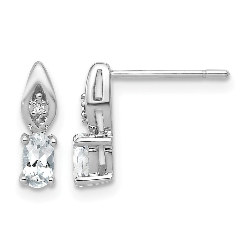 14k White Gold White Topaz Diamond Earring
