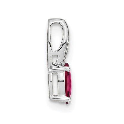 14k White Gold Ruby Diamond Pendant