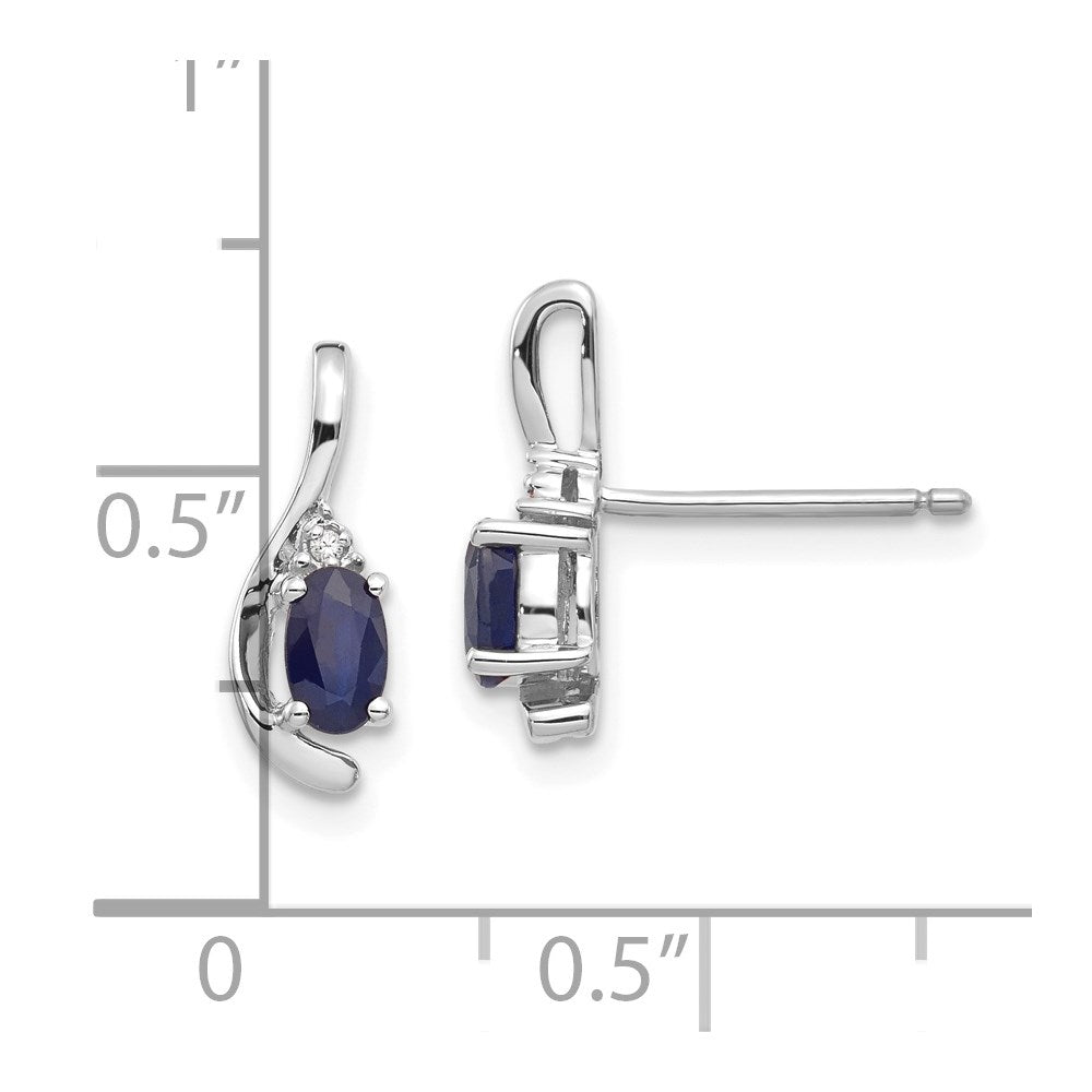 14k White Gold Sapphire Diamond Earring