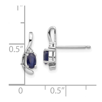 14k White Gold Sapphire Diamond Earring