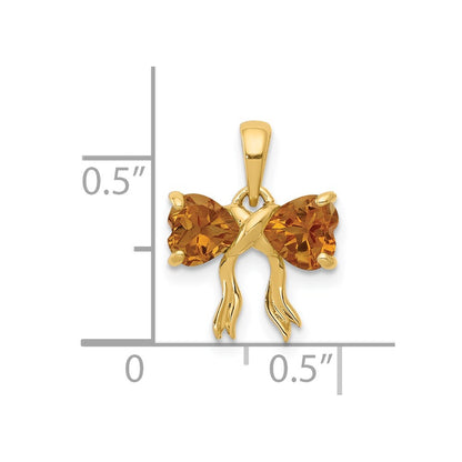 14k Yellow Gold 14k Gold Polished Citrine Bow Pendant