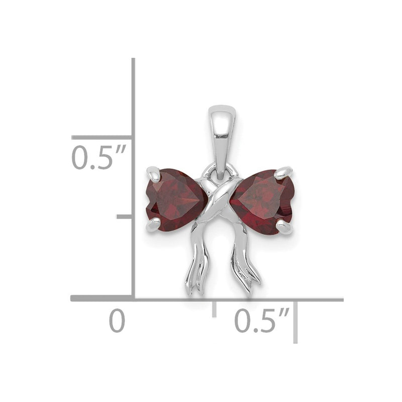 14k White Gold 14k White Gold Polished Garnet Bow Pendant