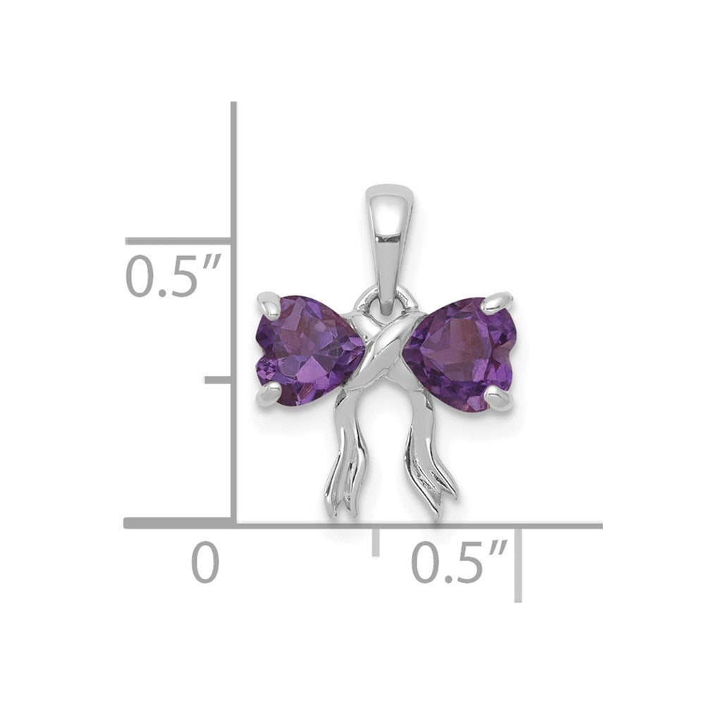 14k White Gold 14k White Gold Polished Amethyst Bow Pendant