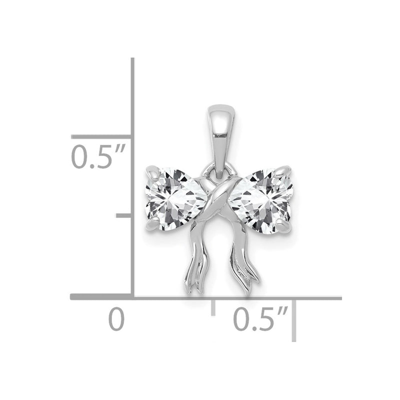 14k White Gold 14k White Gold Polished White Topaz Bow Pendant