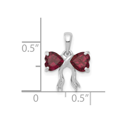 14k White Gold 14k White Gold Polished Rhodolite Bow Pendant