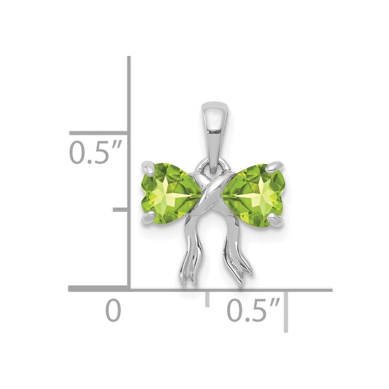 14k White Gold 14k White Gold Polished Peridot Bow Pendant