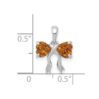 14k White Gold 14k White Gold Polished Citrine Bow Pendant