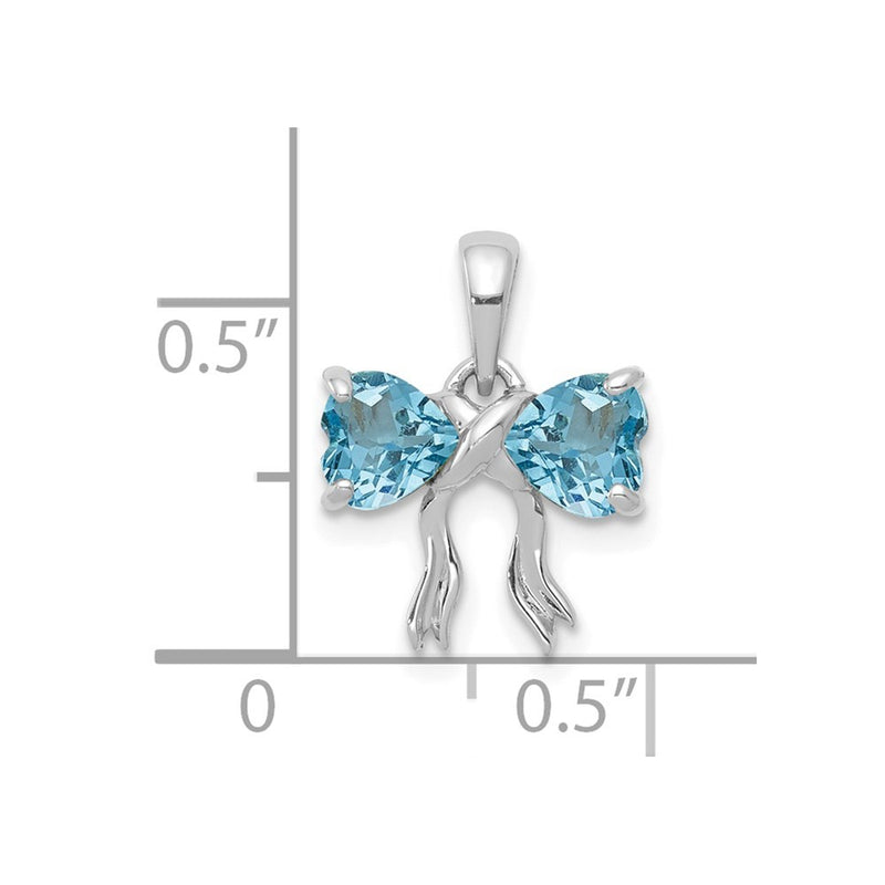 14k White Gold 14k White Gold Polished Light Swiss Blue Topaz Bow Pendant