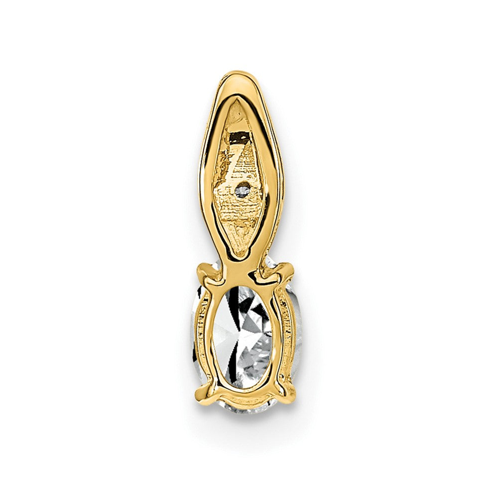 14k Yellow Gold 14k White Topaz and Diamond Pendant
