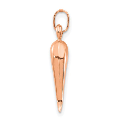 14K Rose Gold 3D Italian Horn Charm
