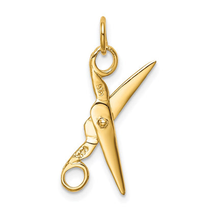 14k Yellow Gold 14k  3D Moveable Scissors Charm